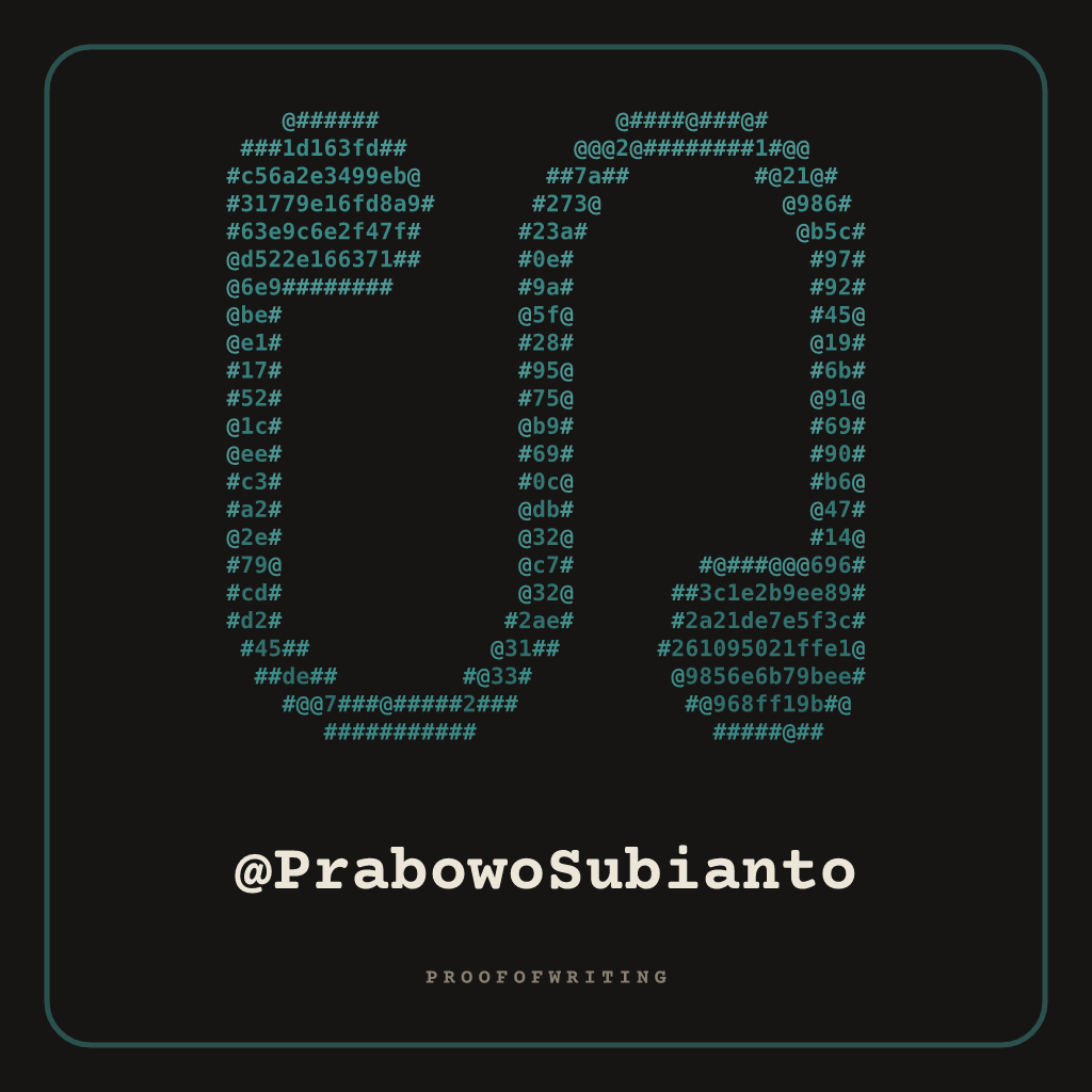 @PrabowoSubianto handle NFT card
