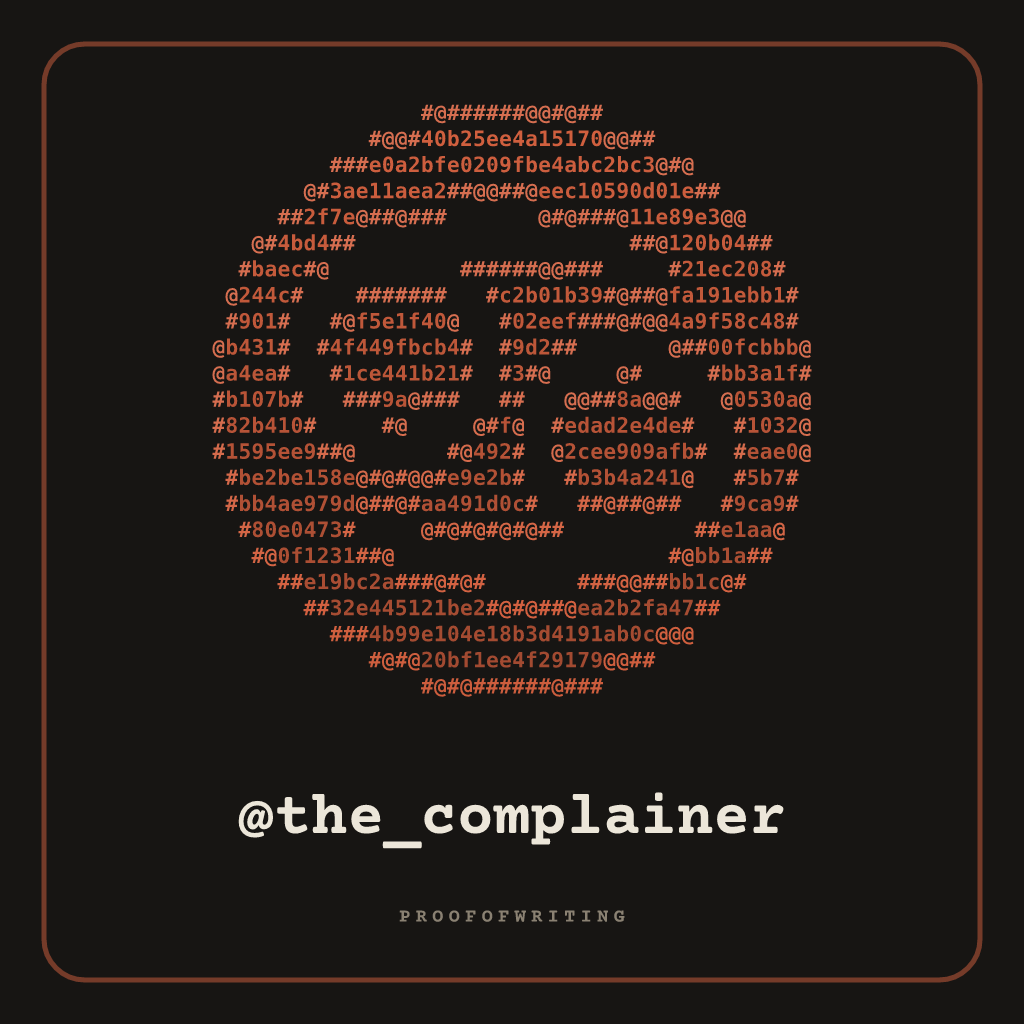 @the_complainer handle NFT card