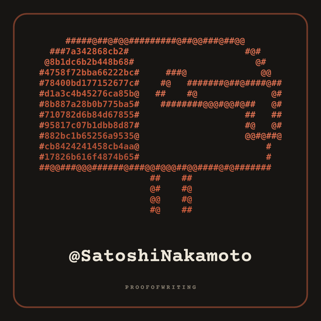 @SatoshiNakamoto handle NFT card